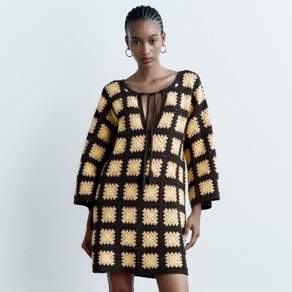 Zara Limited Edition Crochet Dress New - Picture 6 of 13